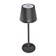 Lampada da tavolo PNI LTB04 2,5W, con batteria, ricarica USB, colore nero