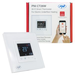 Termostato intelligente PNI CT26W WiFi riscaldamento a pavimento elettrico o gruppo di pompaggio, sensore a pavimento incluso, 10A, m