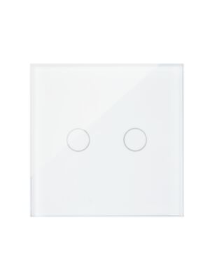 Interruttore a scala e interruttore a doppia croce con touch in vetro PNI CS220, bianco con indicatore LED