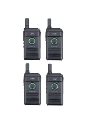 Kit di 4 stazioni radio portatili PNI PMR R10 PRO, 446 MHz, 0,5 W, 16 canali programmabili, 16 PMR e 50 CTCSS e 104 toni DCS