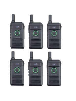 Kit di 6 stazioni radio portatili PNI PMR R10 PRO, 446 MHz, 0,5 W, 16 canali programmabili, 16 PMR e 50 CTCSS e 104 toni DCS