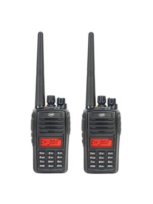 Kit di 2 stazioni radio portatili PNI PMR R18, 446 MHz, 0,5 W, 128 canali, 16 PMR e 50 CTCSS e 104 toni DCS, radio FM, prog