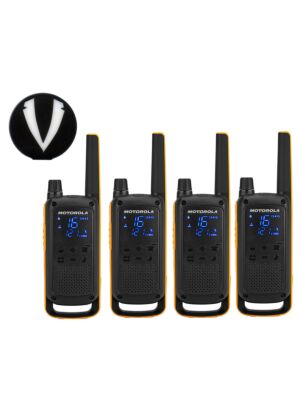 Motorola TALKABOUT T82 Extreme Quad kit radio PMR portatile set con 4 pezzi + regalo Sticky Pad Cav